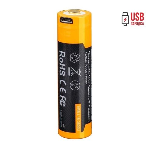 Акумулятор 18650 Fenix (3500 mAh) Li-ion micro usb зарядка