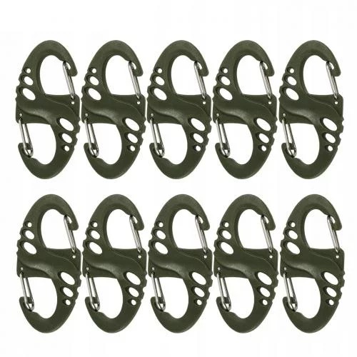 Набір карабінів тактичних Mil-Tec 10шт. Tactical S-hook Olive
