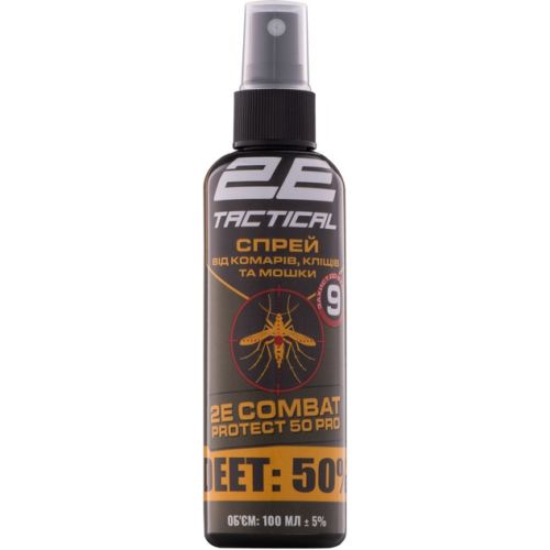 Спрей від комарів, кліщів та мошок 2E Combat Protect 50 Pro, 100 мл