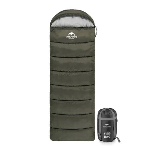 Спальник з капюшоном Naturehike U250 NH20MSD07, (6°C), правий, темно-зелений