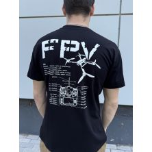 Футболка чорна з принтом "FPV" Tirex