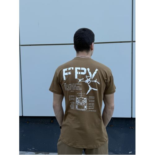 Футболка койот з принтом "FPV" Tirex