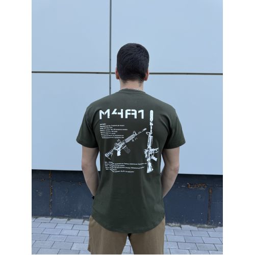 Футболка олива з принтом "M4A1" Tirex