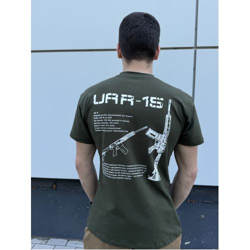 Футболка олива з принтом "UAR-15" Tirex