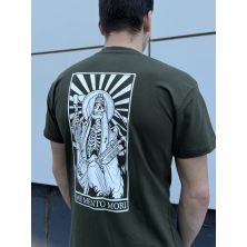 Футболка олива з принтом "Моменто море"|"Memento mori" Tirex